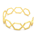 Geometric Hexagon Open Cuff Bracelet