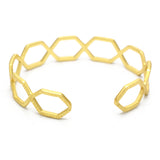 Geometric Hexagon Open Cuff Bracelet
