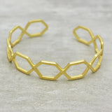 Geometric Hexagon Open Cuff Bracelet