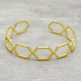 Geometric Hexagon Open Cuff Bracelet