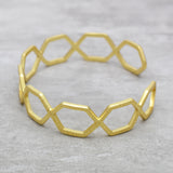 Geometric Hexagon Open Cuff Bracelet