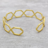 Geometric Hexagon Open Cuff Bracelet