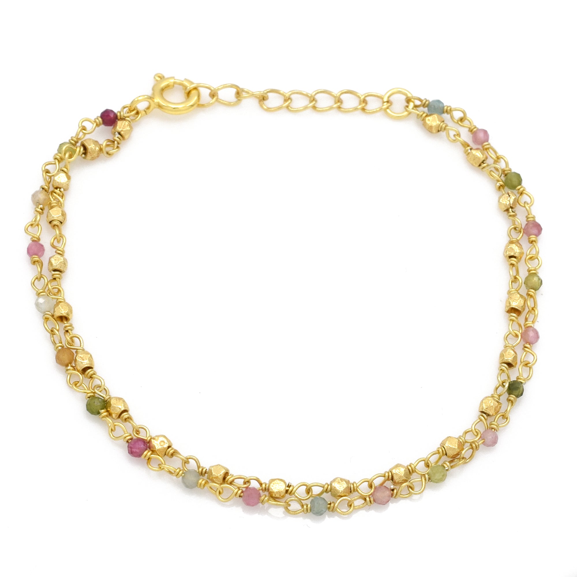 Bohemian Petite Multi-Stone Double Layer Bracelet
