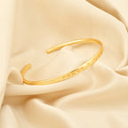 Peace & Love Engraved Minimalist Cuff