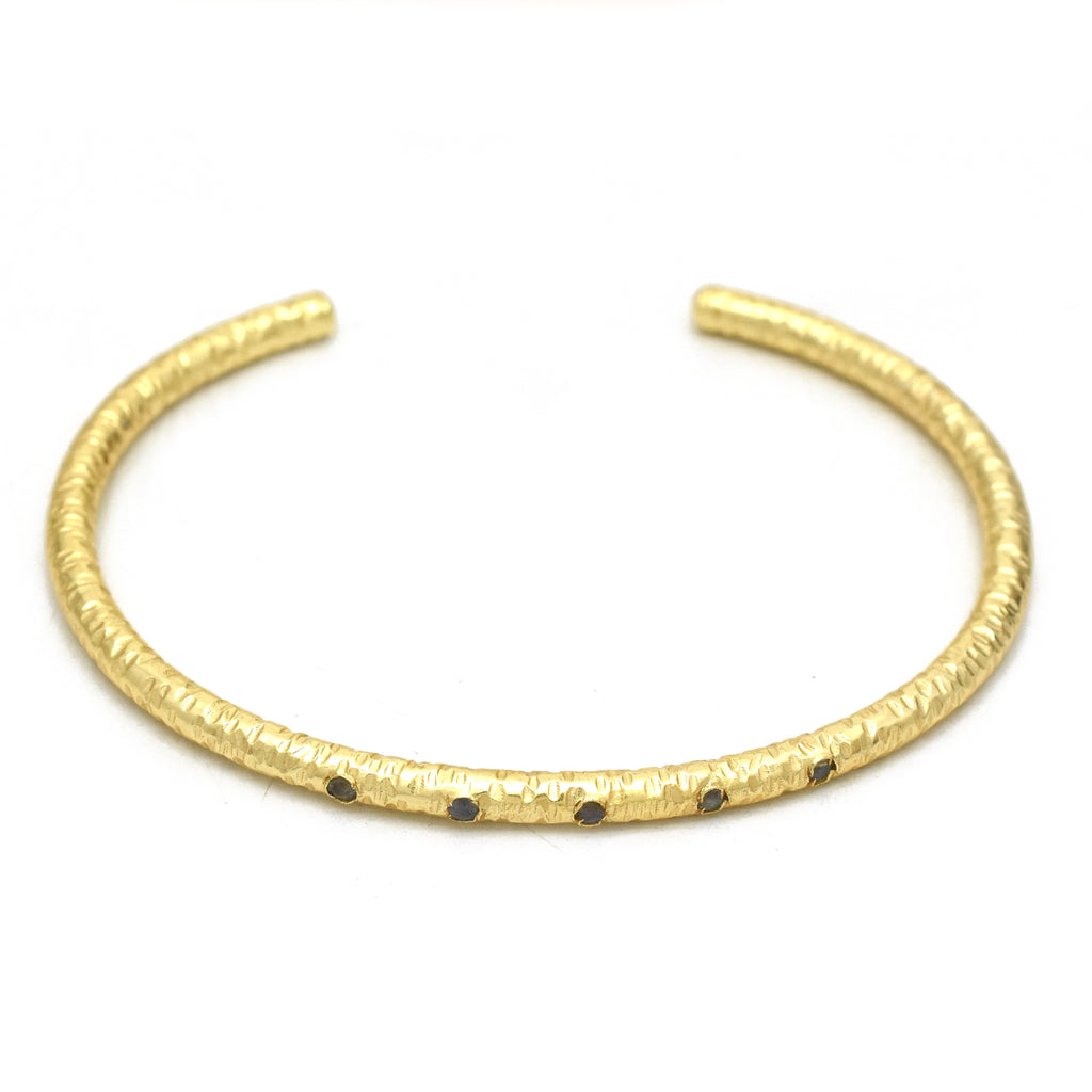 Hammered Stardust Inset Open Cuff