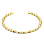 Hammered Stardust Inset Open Cuff