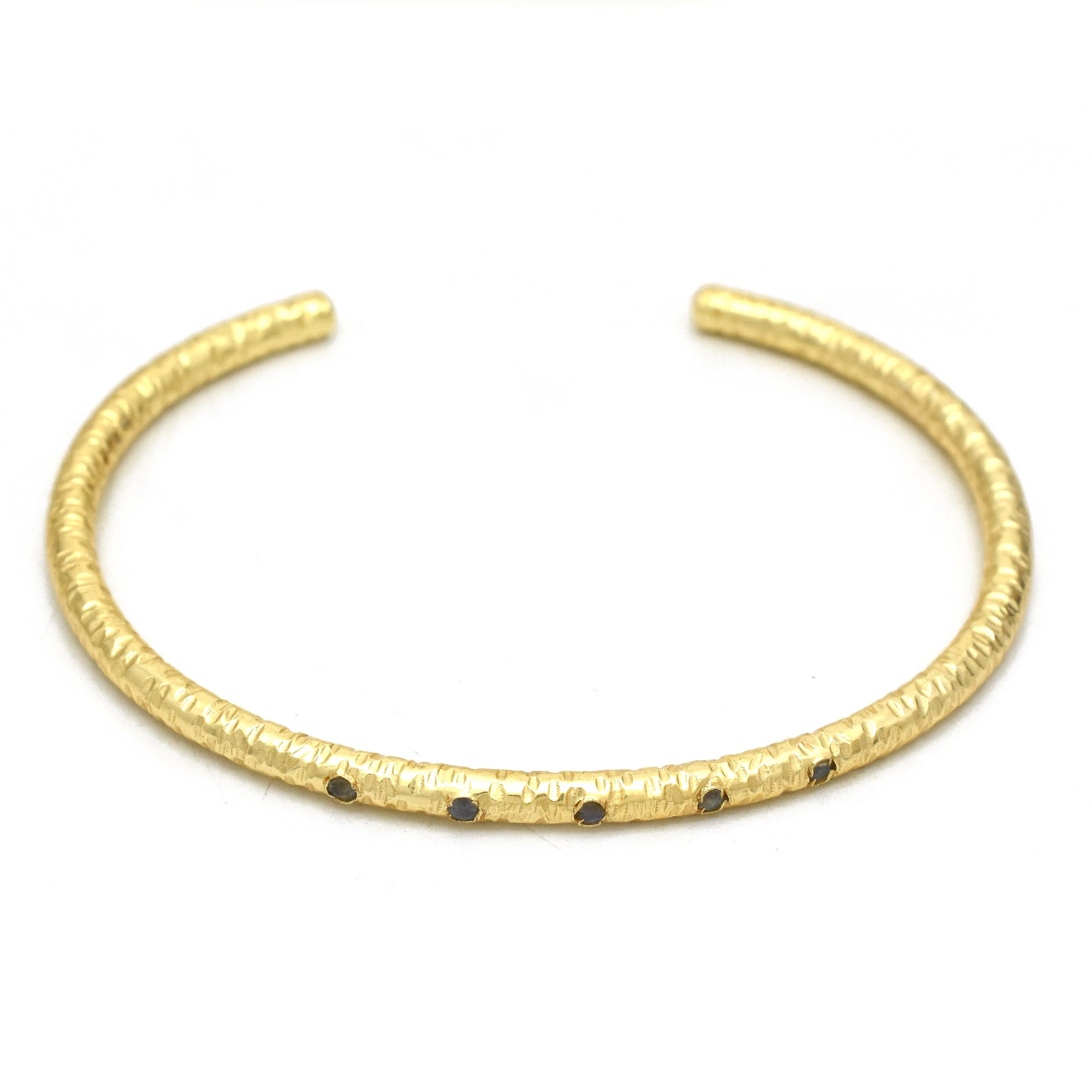 Hammered Stardust Inset Open Cuff