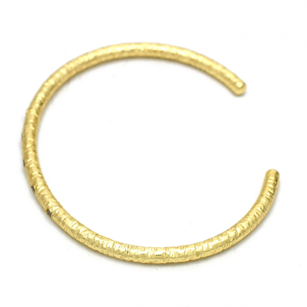 Hammered Stardust Inset Open Cuff