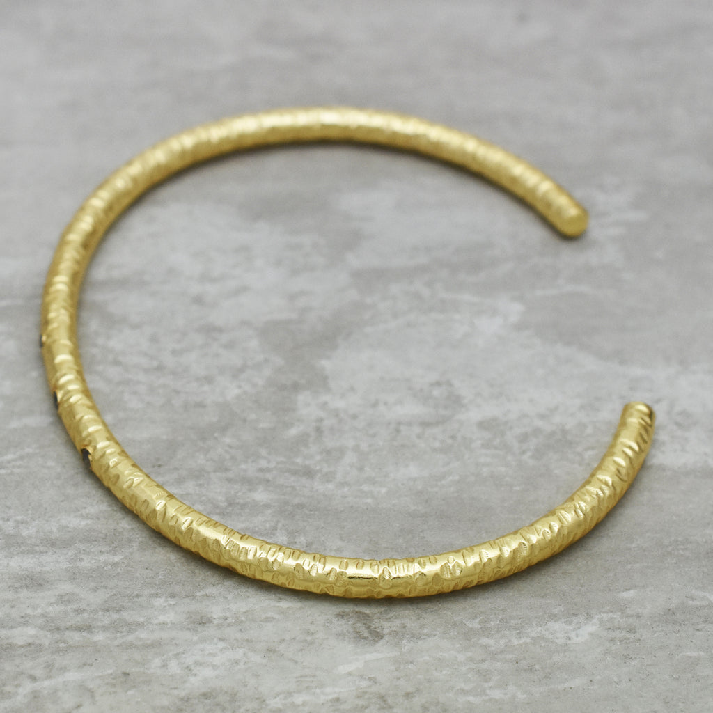 Hammered Stardust Inset Open Cuff