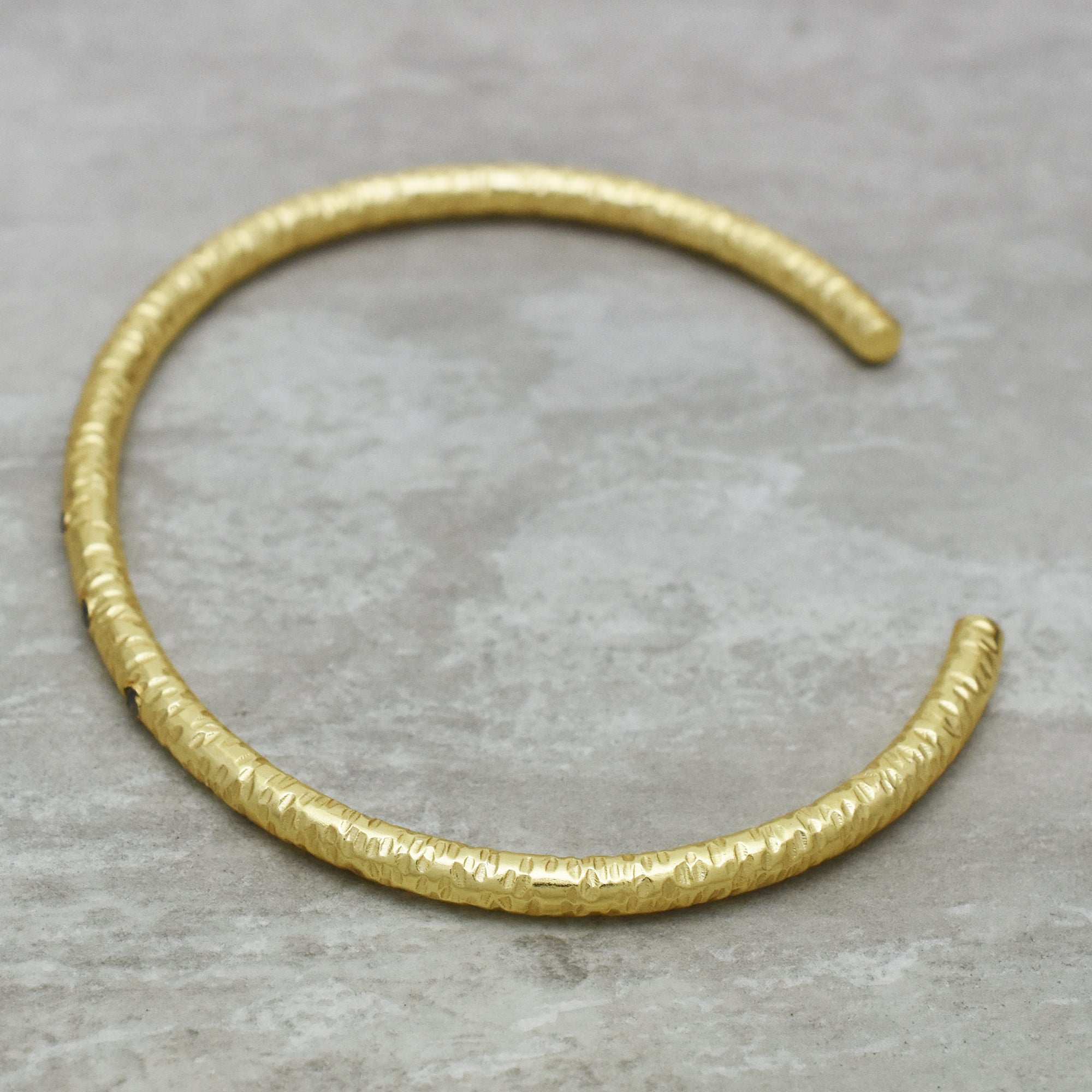 Hammered Stardust Inset Open Cuff