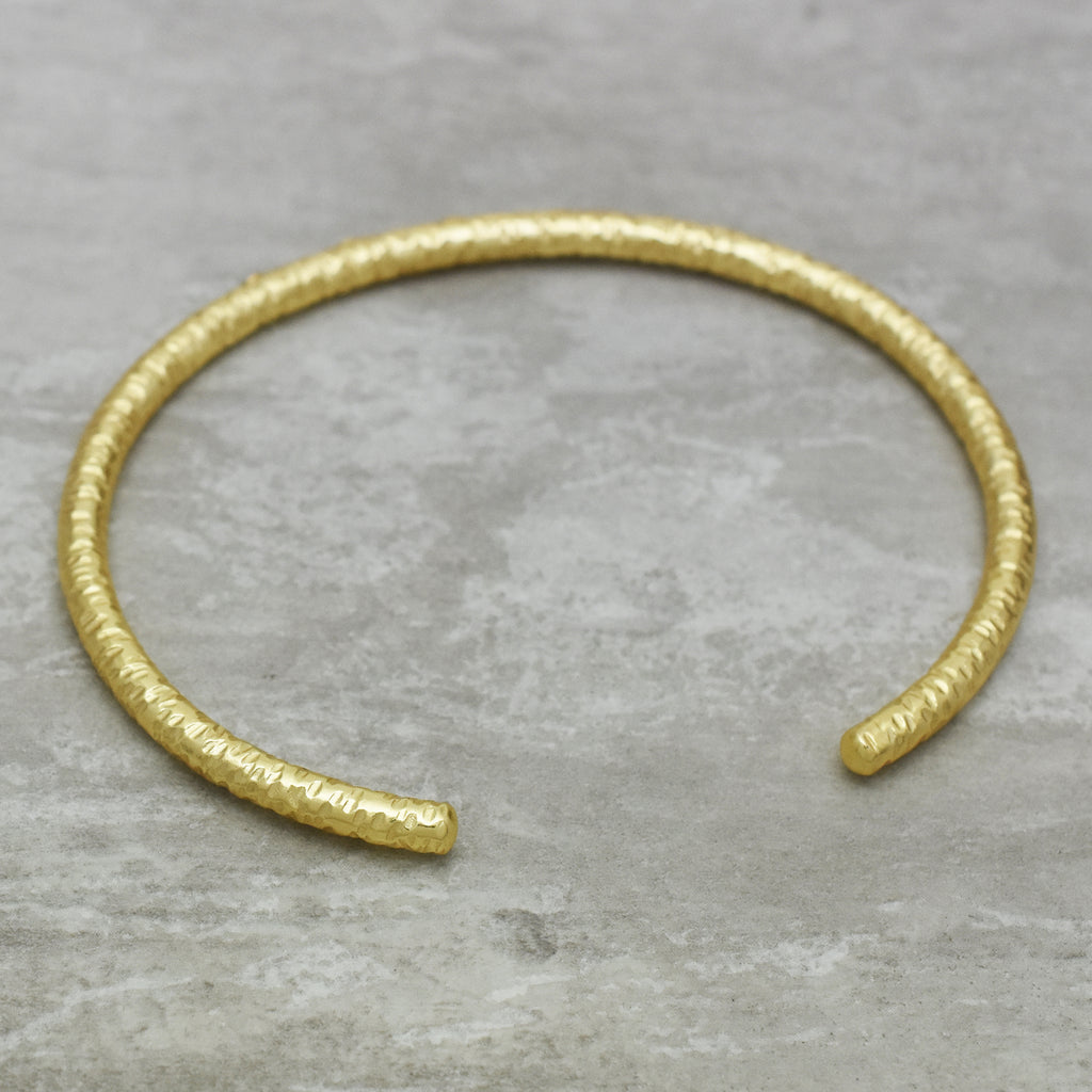 Hammered Stardust Inset Open Cuff