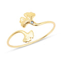 Ginkgo Biloba Dual-Leaf Cuff Bangle