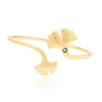 Ginkgo Biloba Dual-Leaf Cuff Bangle