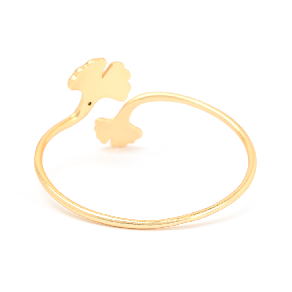 Ginkgo Biloba Dual-Leaf Cuff Bangle