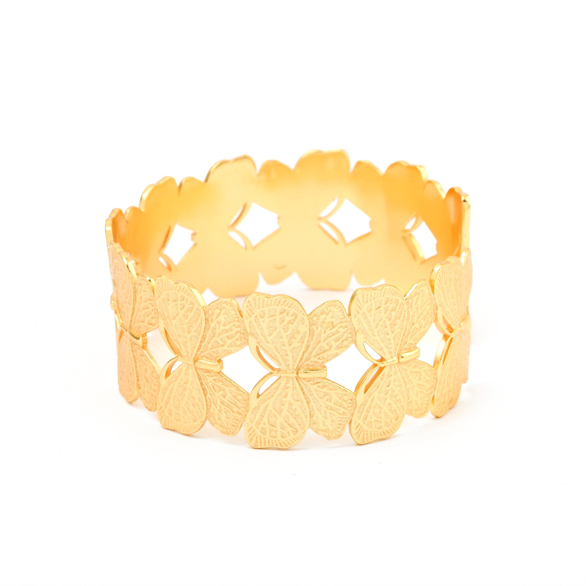 Gold Butterfly Adjustable Statement Bangle