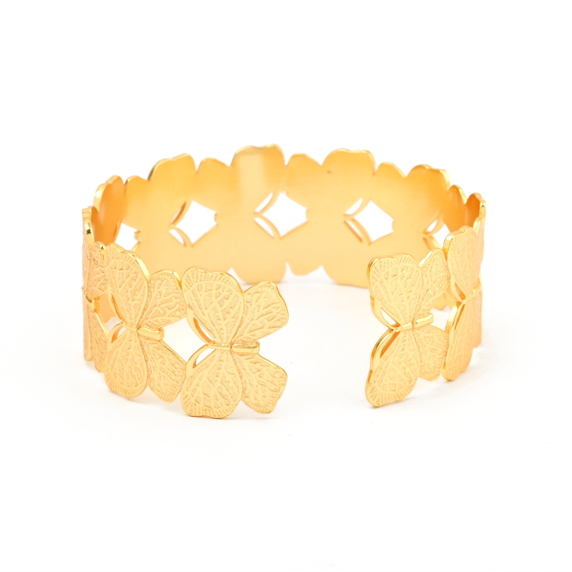 Gold Butterfly Adjustable Statement Bangle