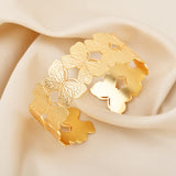 Gold Butterfly Adjustable Statement Bangle