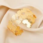 Gold Butterfly Adjustable Statement Bangle
