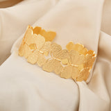 Gold Butterfly Adjustable Statement Bangle