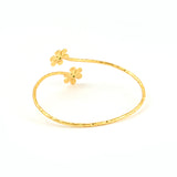 Gold Daisy Cuff Bracelet with Green CZ