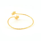 Gold Daisy Cuff Bracelet with Green CZ