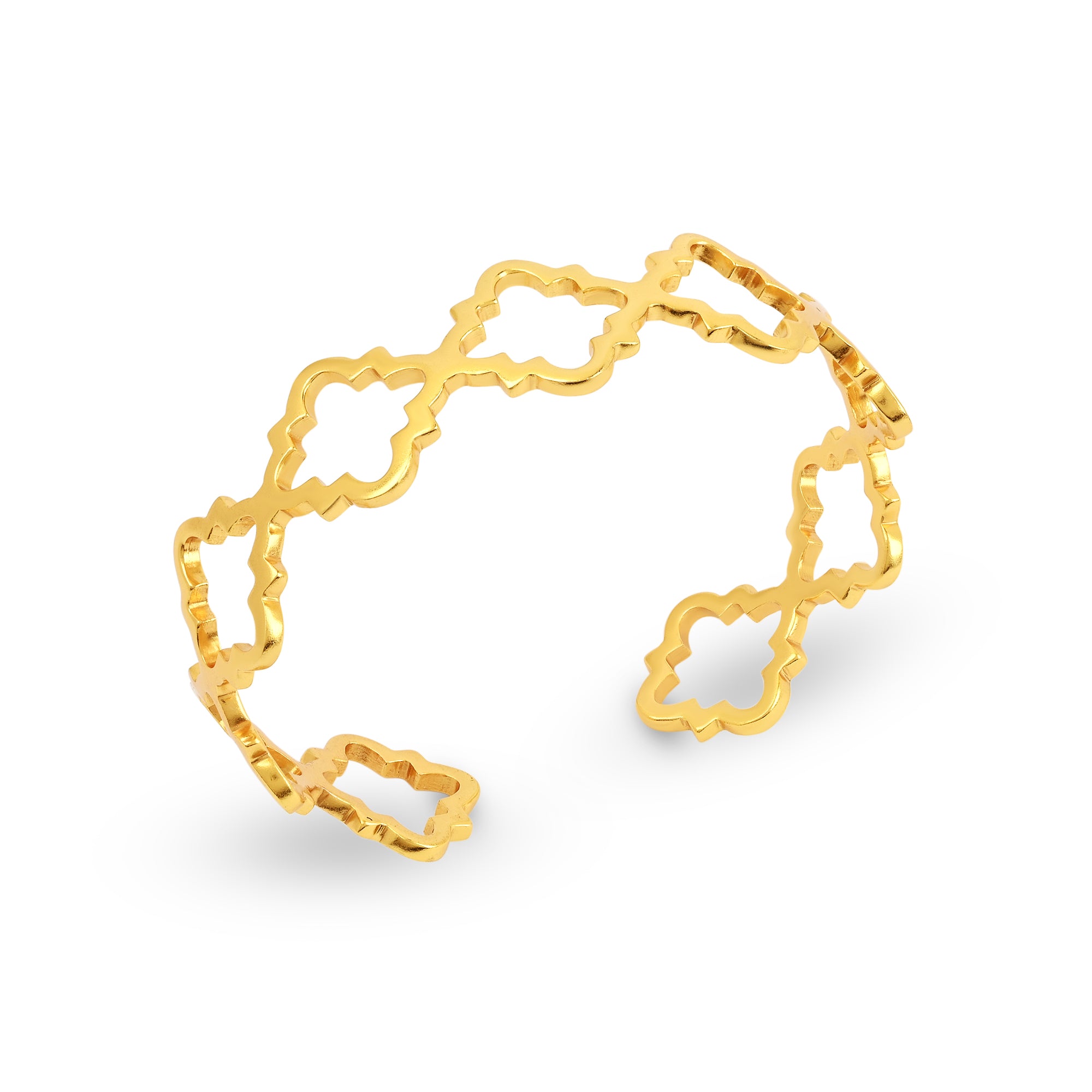 Gold Clover Cuff Bracelet