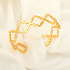 Gold Clover Cuff Bracelet
