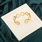Gold Clover Cuff Bracelet