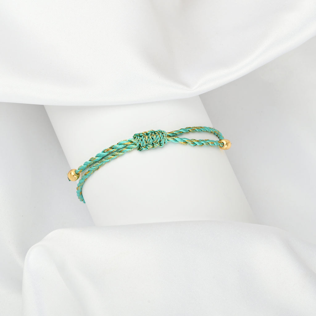 Golden Butterfly Adjustable Bracelets with Blue Thread