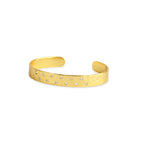 Gold Minimalist Cuff Bracelet with White CZ Accents