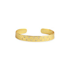 Gold Minimalist Cuff Bracelet with White CZ Accents