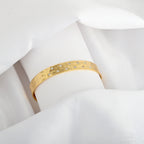 Gold Minimalist Cuff Bracelet with White CZ Accents