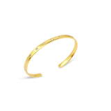 Gold Minimalist Cuff Bracelet with White CZ Accents