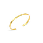 Gold Minimalist Cuff Bracelet with White CZ Accents