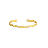 Gold Minimalist Cuff Bracelet with White CZ Accents