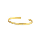 Gold Minimalist Cuff Bracelet with White CZ Accents