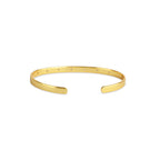 Gold Minimalist Cuff Bracelet with White CZ Accents
