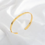 Gold Minimalist Cuff Bracelet with White CZ Accents