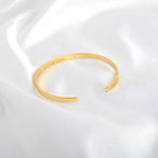 Gold Minimalist Cuff Bracelet with White CZ Accents