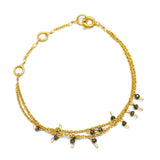 Brass Gold Plated Pyrite Beads Gemstone Bracelets