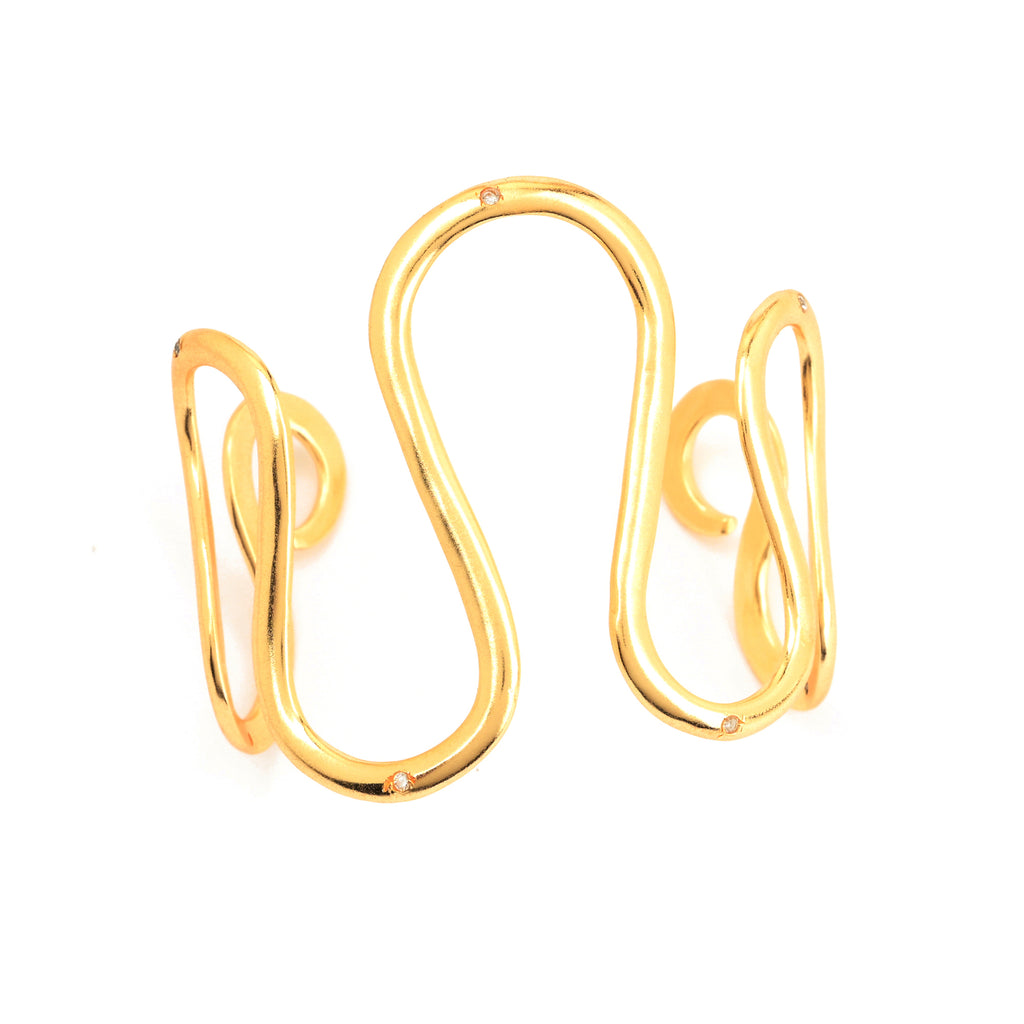 Sculpted Wave Statement Bracelet