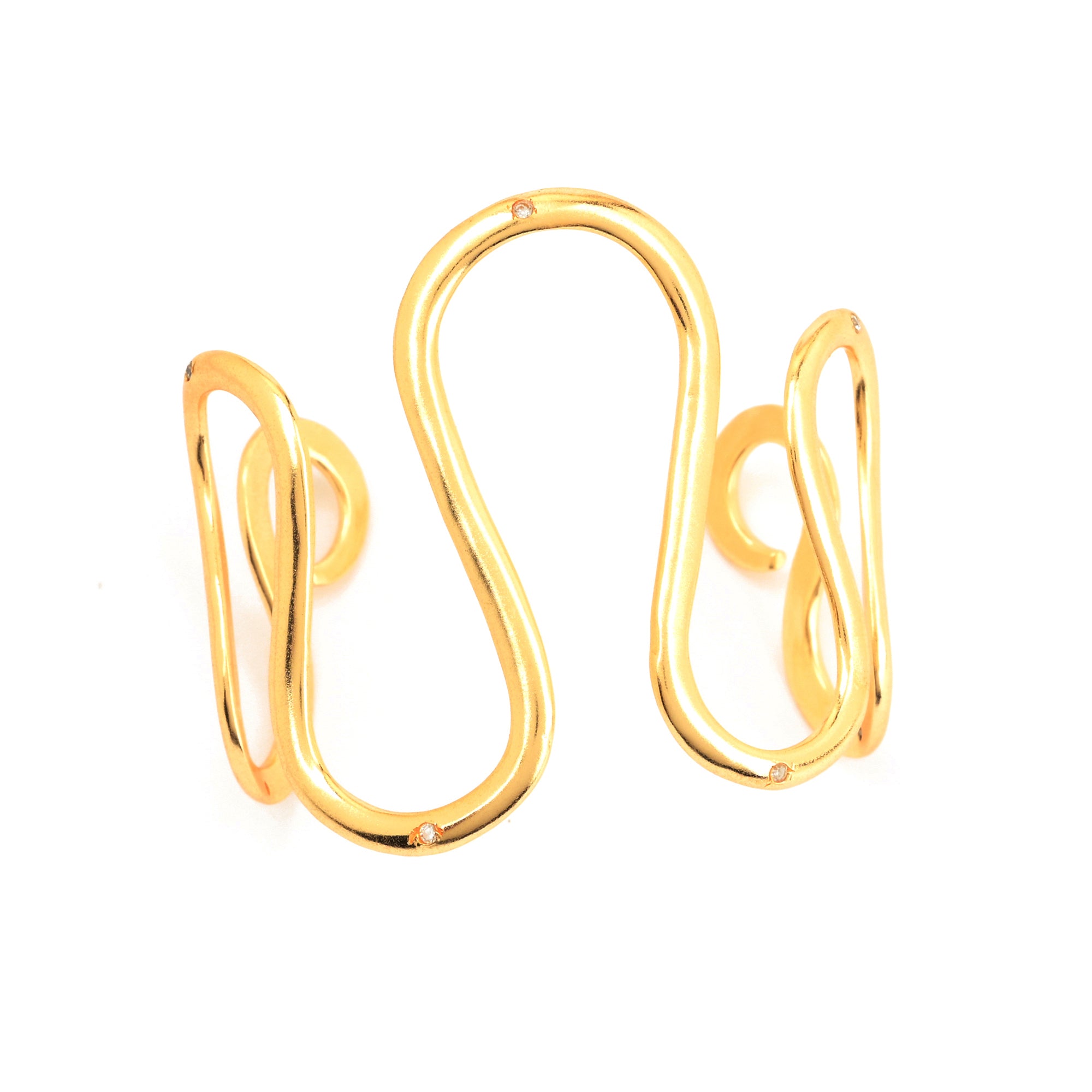 Sculpted Wave Statement Bracelet