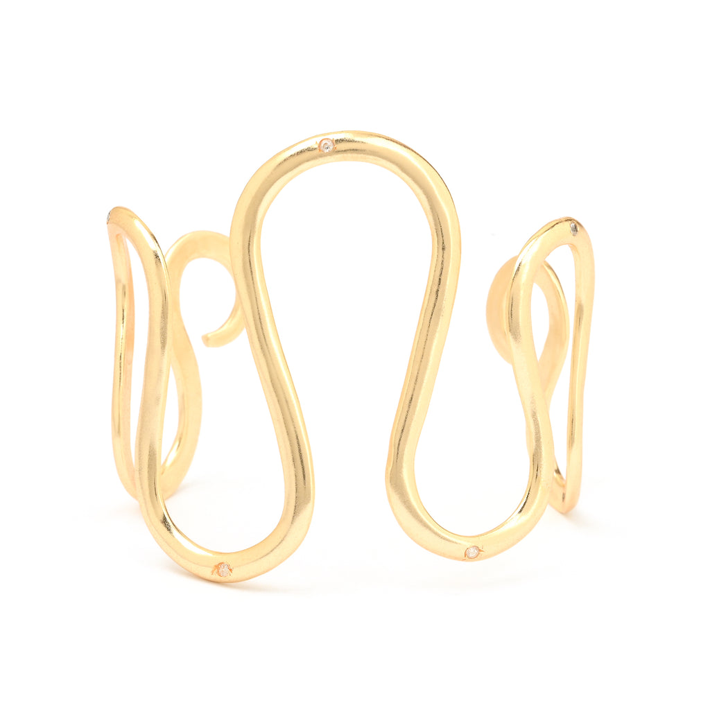 Sculpted Wave Statement Bracelet