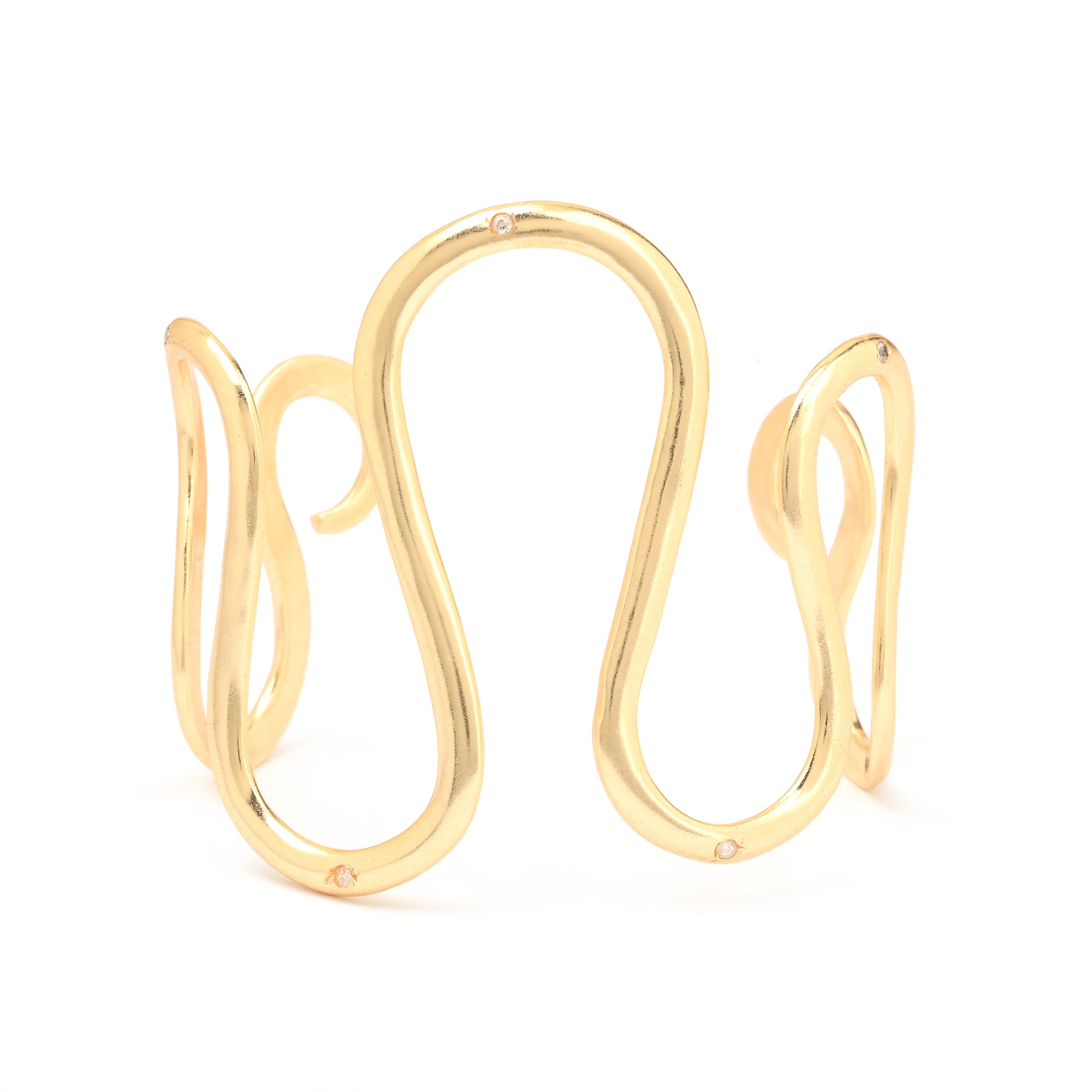 Sculpted Wave Statement Bracelet
