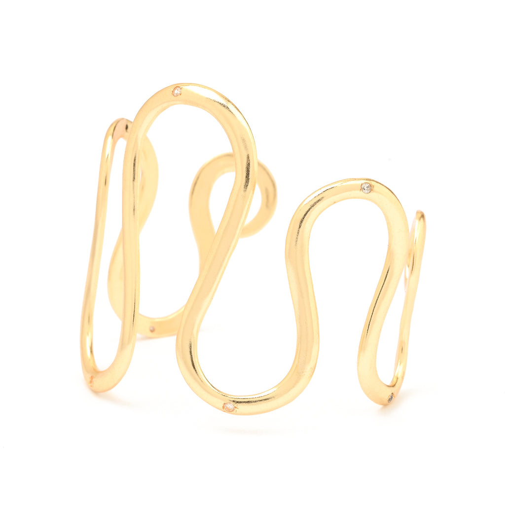 Sculpted Wave Statement Bracelet