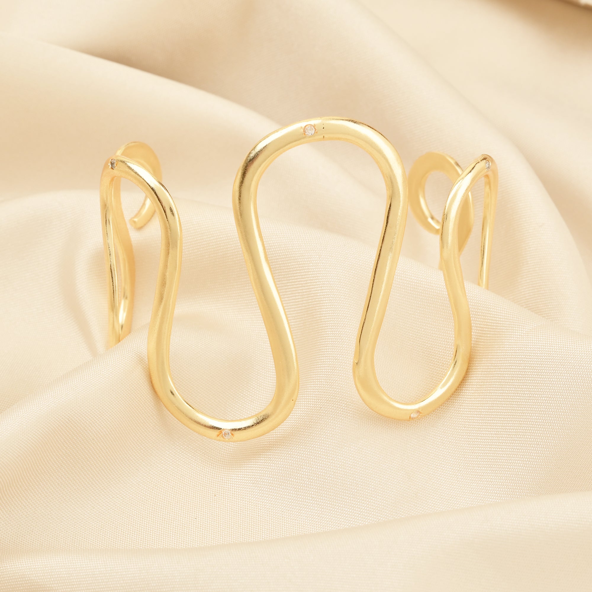 Sculpted Wave Statement Bracelet