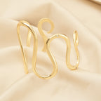 Sculpted Wave Statement Bracelet