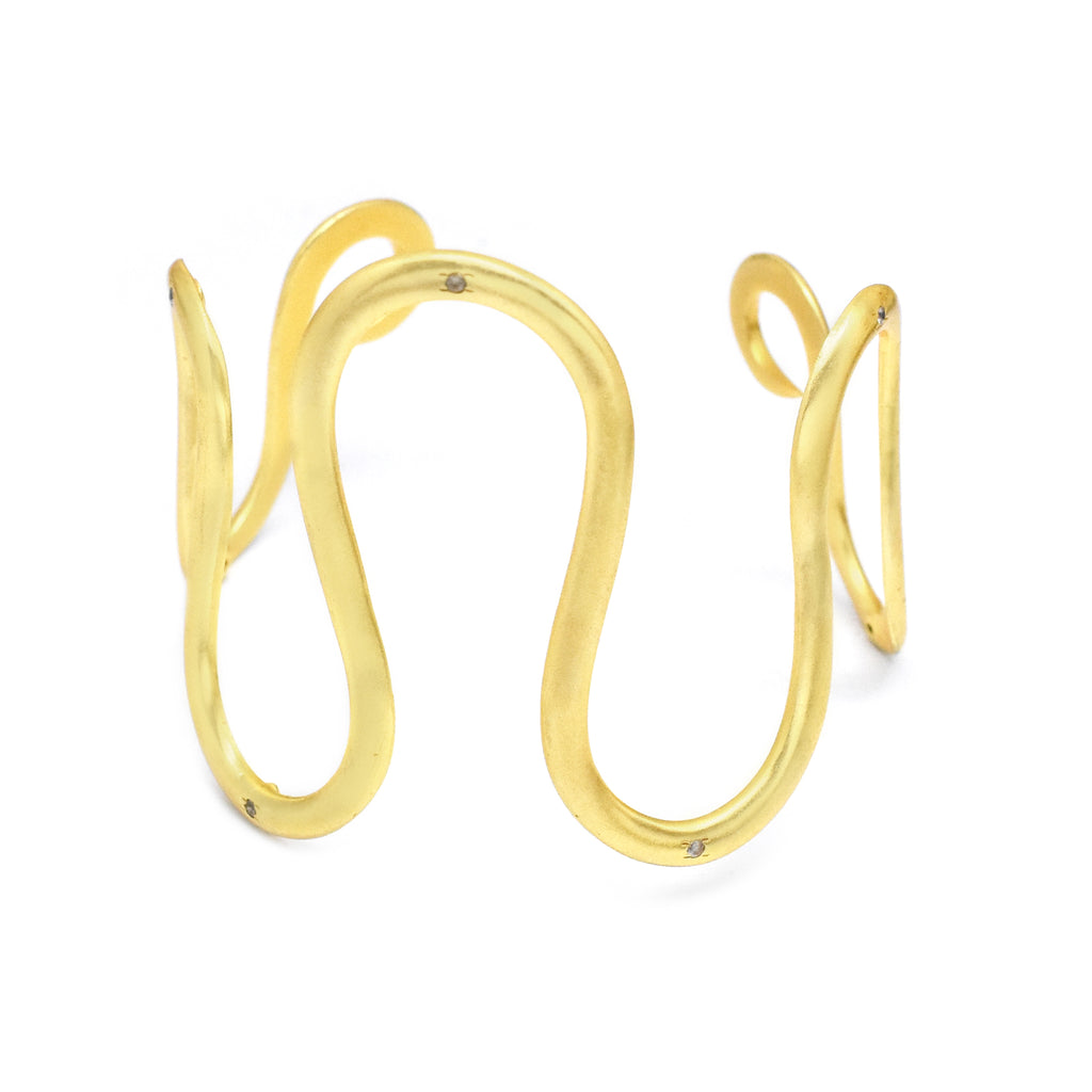 Sculpted Wave Statement Bracelet