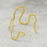 Sculpted Wave Statement Bracelet