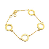 Brass Gold Plated 4 Round Metal Disc Chain Bracelets